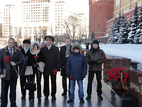 Возложение цветов к стеле городов Воинской славы в честь 70-летия освобождения Воронежа от фашистских захватчиков, 25 января 2013 г.
