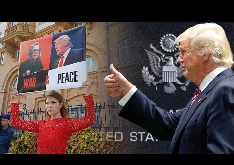 Акция Марии Катасоновой в поддержку Дональда Трампа