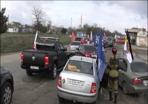 Евпатория. Автопробег в честь третьей годовщины Крымского референдума