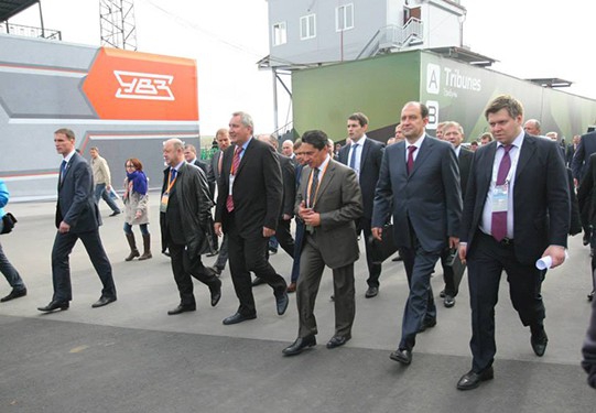 Дмитрий Рогозин на выставке Russia Arms Expo 2013 в Нижнем Тагиле, сентябрь 2013 г.