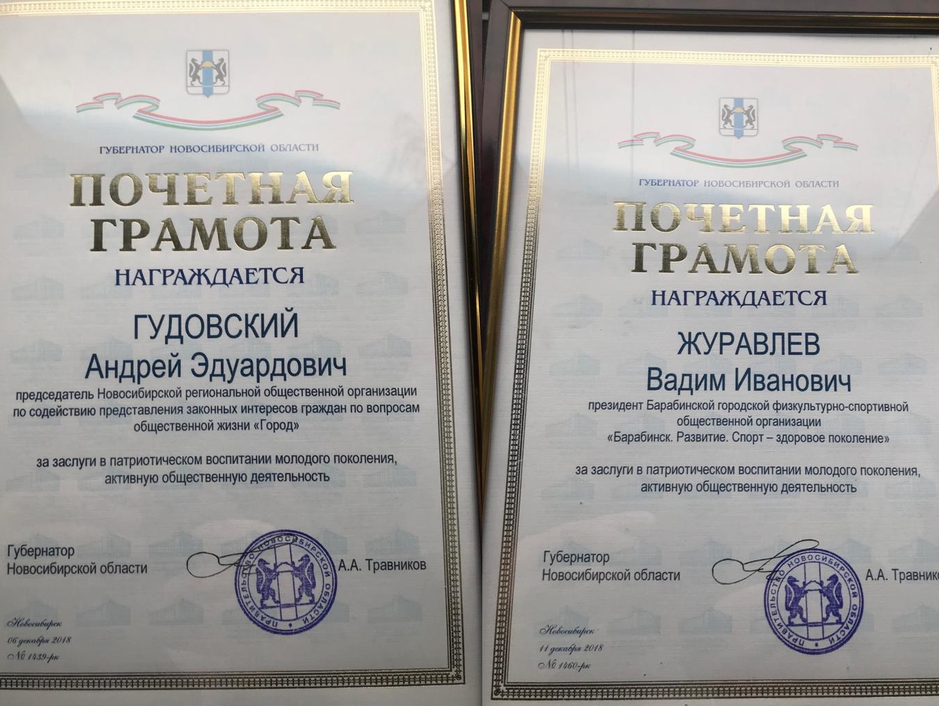 Патриотическую деятельность новосибирских соратников высокого оценил глава региона