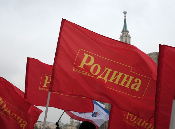 Колонна "РОДИНЫ" на шествии в поддержку русских на Украине, Москва, 2 марта 2014 г.