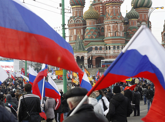 Митинг на Васильевском спуске в поддержку Крыма, 7 марта 2014 г.