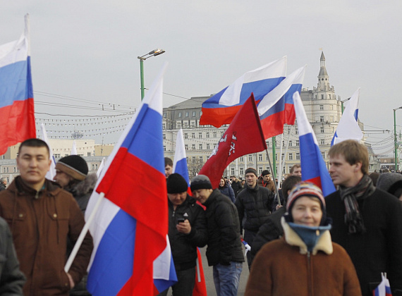 Митинг на Васильевском спуске в поддержку Крыма, 7 марта 2014 г.