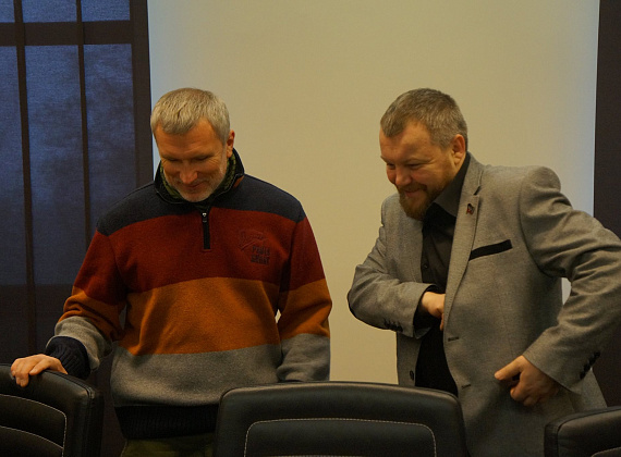 Встреча Алексея Журавлёва с председателем Народного Совета ДНР Андреем Пургиным и депутатом Народного Совета Екатериной Мартьяновой, 30.01.2015