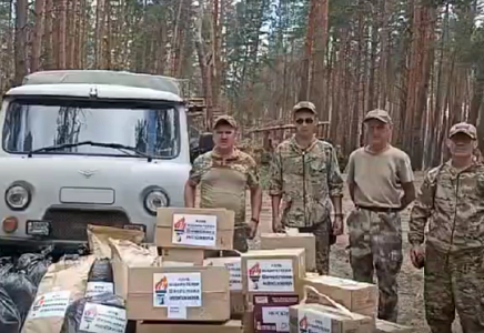 Воины получили груз от Клуба избирателей Вячеслава Илюхина и Новосибирской "РОДИНЫ"