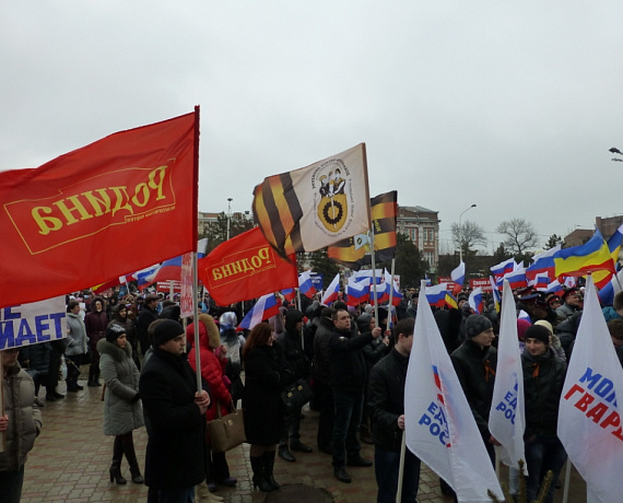 Родинцы Новочеркасска вышли на митинг в поддержку Крыма