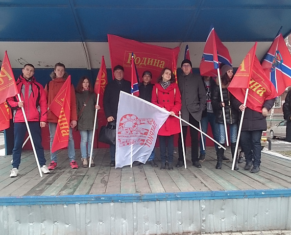 Патриоты Новосибирска провели пикет в поддержку выборов в Новороссии