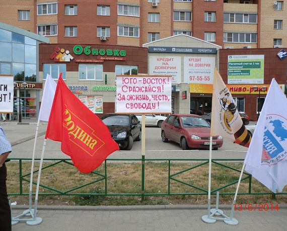 Рязанские соратники провели пикет в поддержку Новороссии