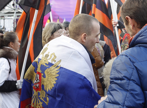 Митинг на Васильевском спуске в поддержку Крыма, 7 марта 2014 г.