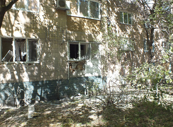 Алексей Журавлёв в Донецке. Последствия обстрелов хунты, 22 сентября 2014 г.