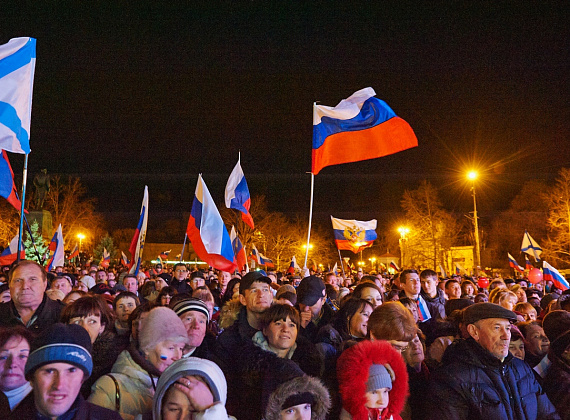 Митинг в Севастополе после референдума, выступление Алексея Журавлёва и Антона Тицкого, 16 марта 2014 г.