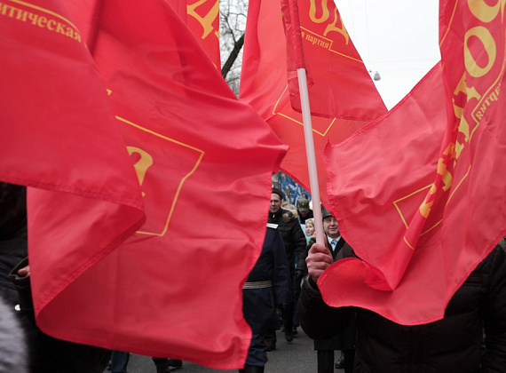 Колонна "РОДИНЫ" на шествии в поддержку русских на Украине, Москва, 2 марта 2014 г.