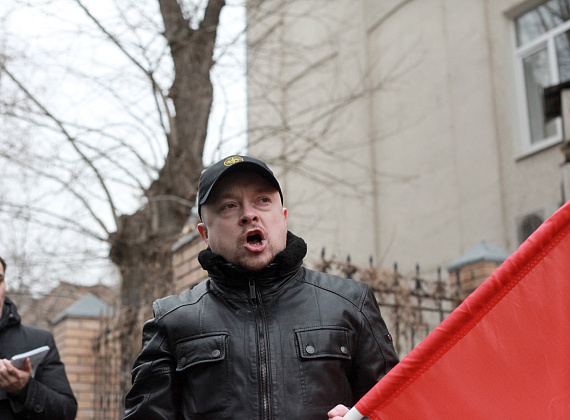 Пикет партии "РОДИНА" и РУСИНТЕРНА у посольства Эстонии, 4 апреля 2014 г.