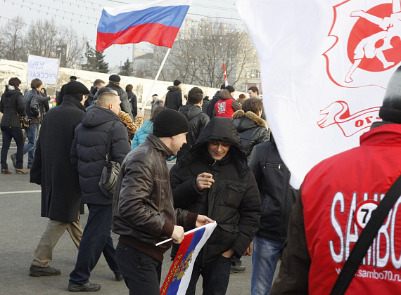 Митинг на Васильевском спуске в поддержку Крыма, 7 марта 2014 г.
