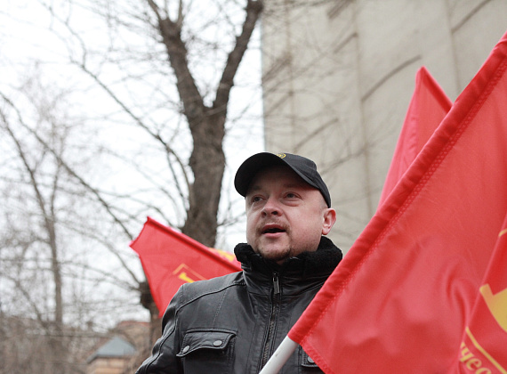 Пикет партии "РОДИНА" и РУСИНТЕРНА у посольства Эстонии, 4 апреля 2014 г.