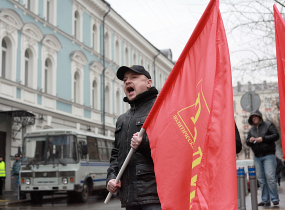 Пикет партии "РОДИНА" и РУСИНТЕРНА у посольства Эстонии, 4 апреля 2014 г.