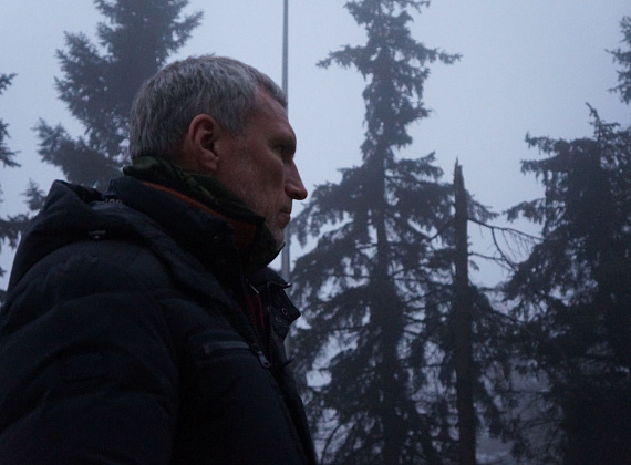 Алексей Журавлёв у ДК им. Куйбышева в Донецке, 30.01.2015