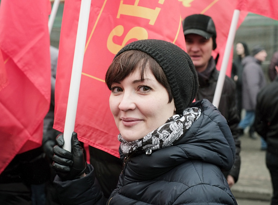Колонна "РОДИНЫ" на шествии в поддержку русских на Украине, Москва, 2 марта 2014 г.