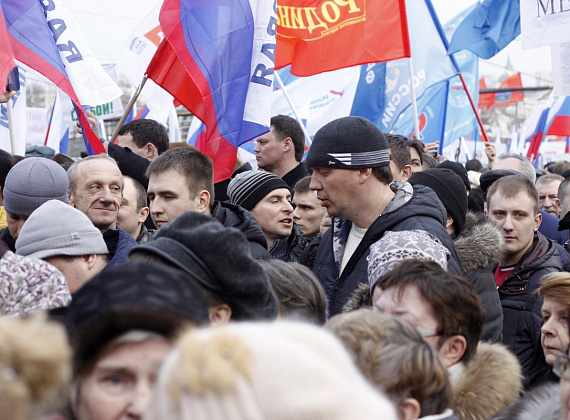 Митинг на Васильевском спуске в поддержку Крыма, 7 марта 2014 г.