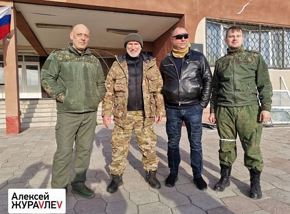 Алексей Журавлев в освобожденном от нацистов Мариуполе (28.03.2022)