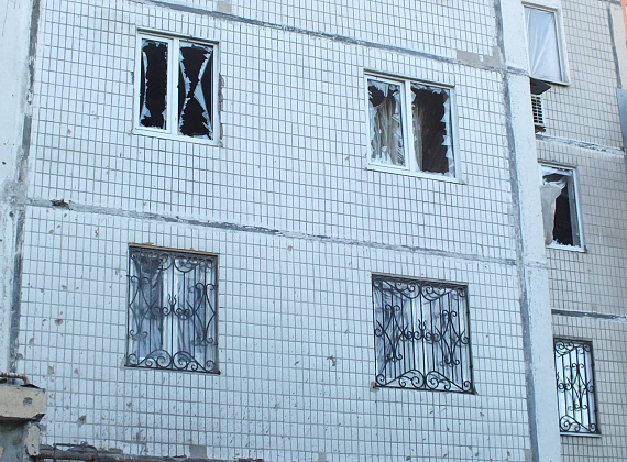 Алексей Журавлёв в Донецке. Последствия обстрелов хунты, 22 сентября 2014 г.