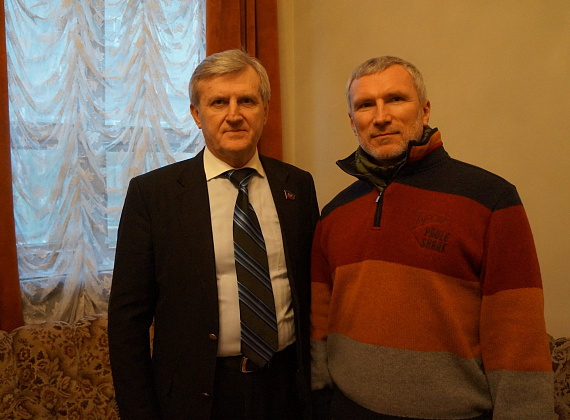 Встреча Алексея Журавлёва с министром культуры ДНР Александром Парецким и министром образования ДНР Игорем Костенком, 30.01.2015
