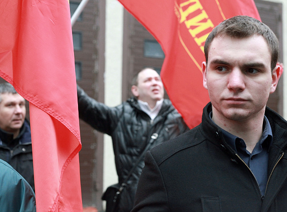 Пикет партии "РОДИНА" и РУСИНТЕРНА у посольства Эстонии, 4 апреля 2014 г.