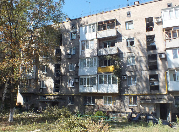 Алексей Журавлёв в Донецке. Последствия обстрелов хунты, 22 сентября 2014 г.