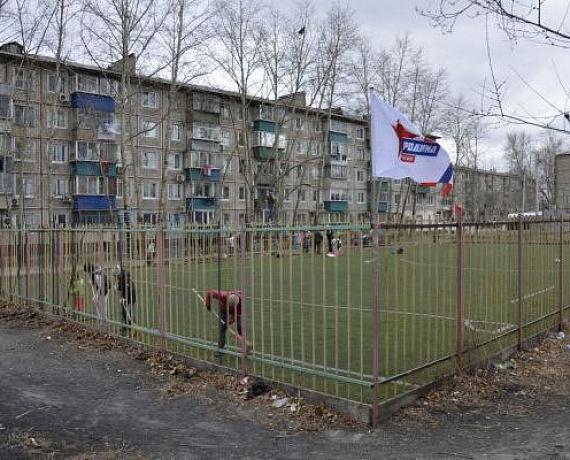 Активисты амурской "РОДИНЫ" отремонтировали спортивную площадку в Благовещенске