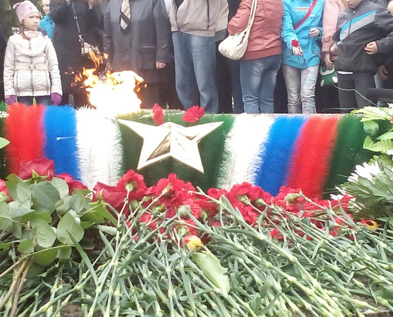 Омские социал-патриоты возложили гирлянду к Вечному огню