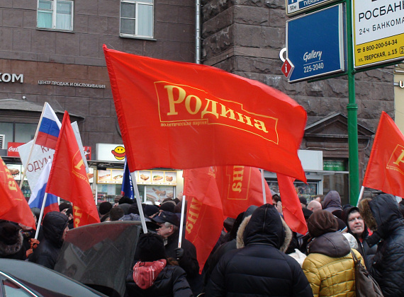 "РОДИНА" на шествии в поддержку русских на Украине. Москва, 2 марта 2014 г.