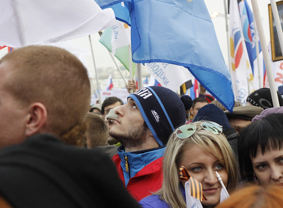 Митинг на Васильевском спуске в поддержку Крыма, 7 марта 2014 г.