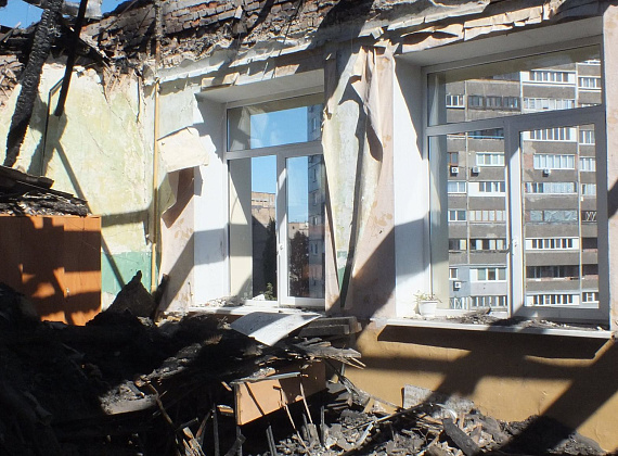 Алексей Журавлёв в Донецке. Последствия обстрелов хунты, 22 сентября 2014 г.