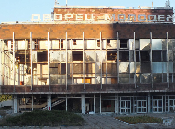 Алексей Журавлёв в Донецке. Последствия обстрелов хунты, 22 сентября 2014 г.