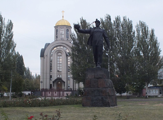 Алексей Журавлёв в Донецке. Последствия обстрелов хунты, 22 сентября 2014 г.