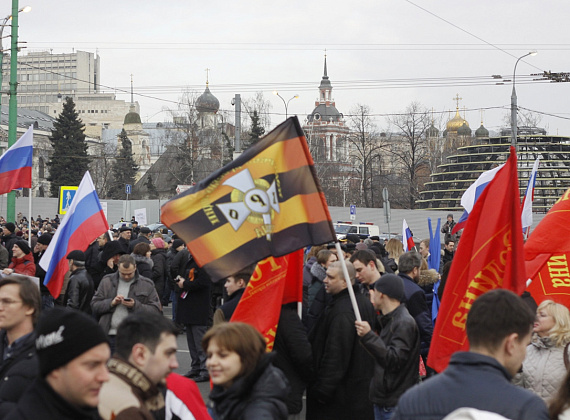 Митинг на Васильевском спуске в поддержку Крыма, 7 марта 2014 г.