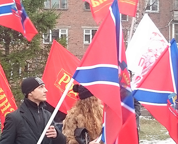 Патриоты Новосибирска провели пикет в поддержку выборов в Новороссии