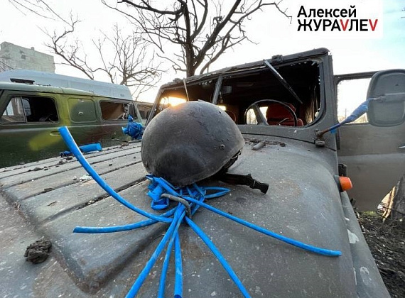Алексей Журавлев в освобожденном от нацистов Мариуполе (28.03.2022)