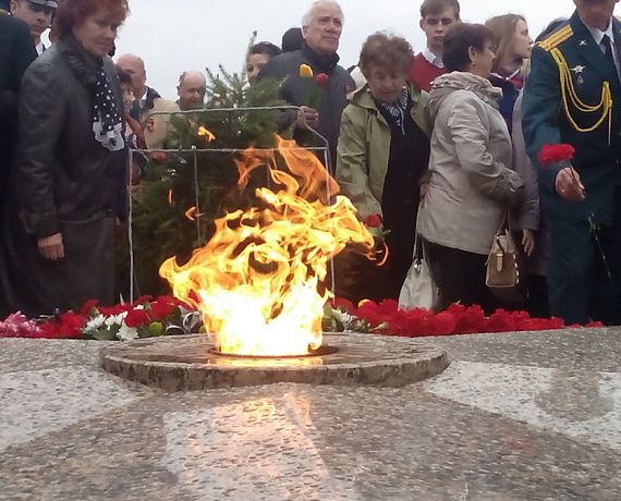 Омские социал-патриоты возложили гирлянду к Вечному огню