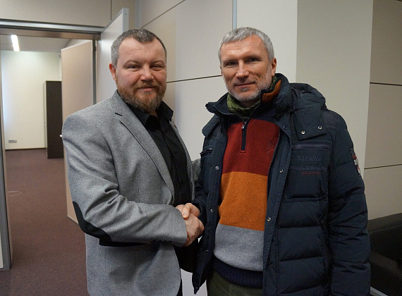 Встреча Алексея Журавлёва с председателем Народного Совета ДНР Андреем Пургиным и депутатом Народного Совета Екатериной Мартьяновой, 30.01.2015