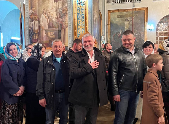 Алексей Журавлев принял участие в пасхальном богослужении в Мичуринске, 24.04.2022