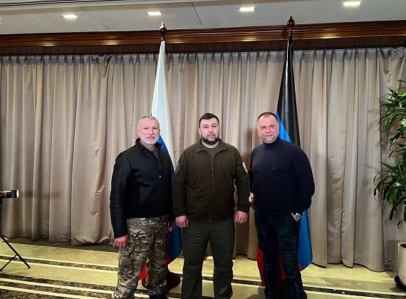 Встреча Алексея Журавлева с главой ДНР Денисом Пушилиным (Донецк, 28.03.2022)