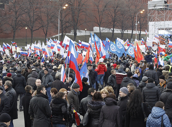 Митинг на Васильевском спуске в поддержку Крыма, 7 марта 2014 г.