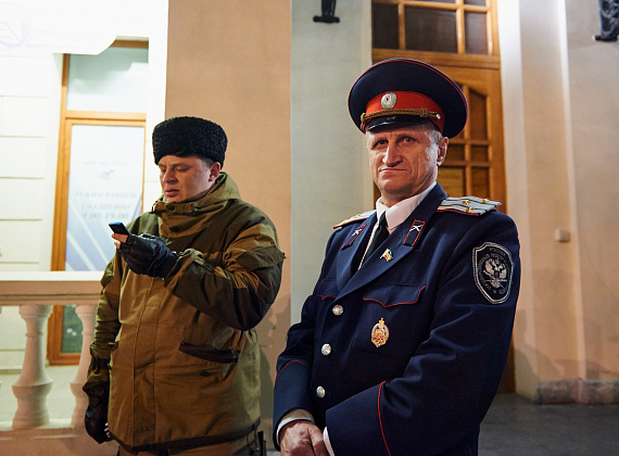 Митинг в Севастополе после референдума, выступление Алексея Журавлёва и Антона Тицкого, 16 марта 2014 г.