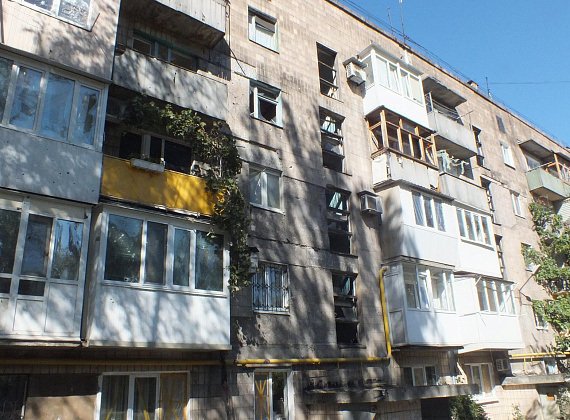 Алексей Журавлёв в Донецке. Последствия обстрелов хунты, 22 сентября 2014 г.