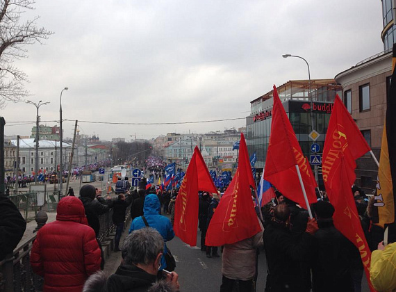 "РОДИНА" на шествии в поддержку русских на Украине. Москва, 2 марта 2014 г.