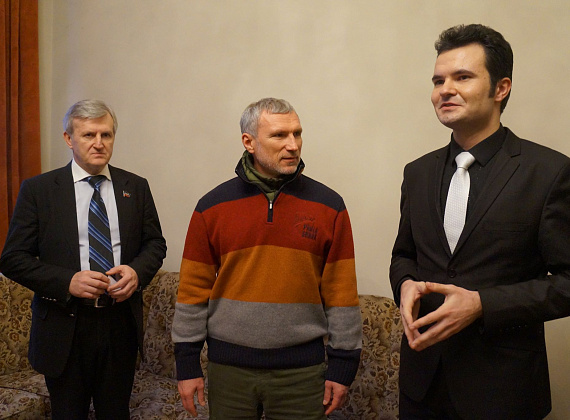 Встреча Алексея Журавлёва с министром культуры ДНР Александром Парецким и министром образования ДНР Игорем Костенком, 30.01.2015