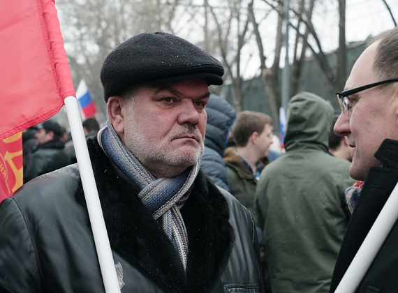 Колонна "РОДИНЫ" на шествии в поддержку русских на Украине, Москва, 2 марта 2014 г.