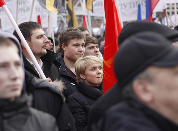 Митинг на Васильевском спуске в поддержку Крыма, 7 марта 2014 г.